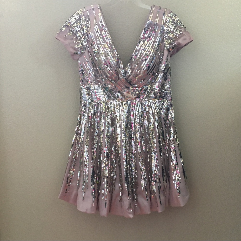 Dusty rose sequin dress